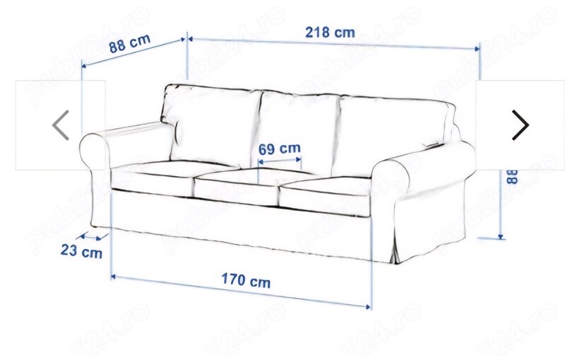 Canapea 3 locuri, husa detasabila, Ektorp, Ikea